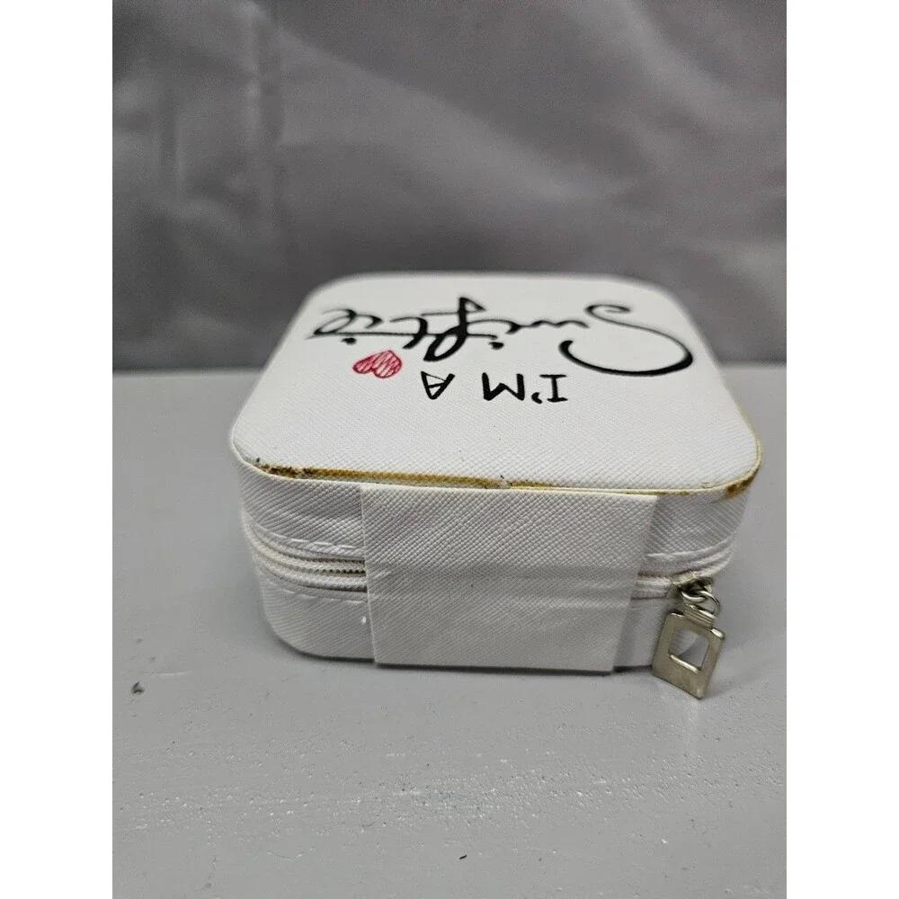 Swiftie Travel Jewelry Box White Ring Earring Organizer Storage Case